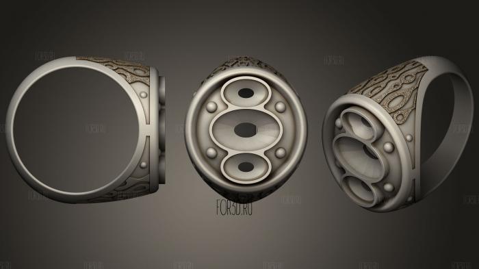 3 овальное кольцо с драгоценными камнями 3d stl модель для ЧПУ